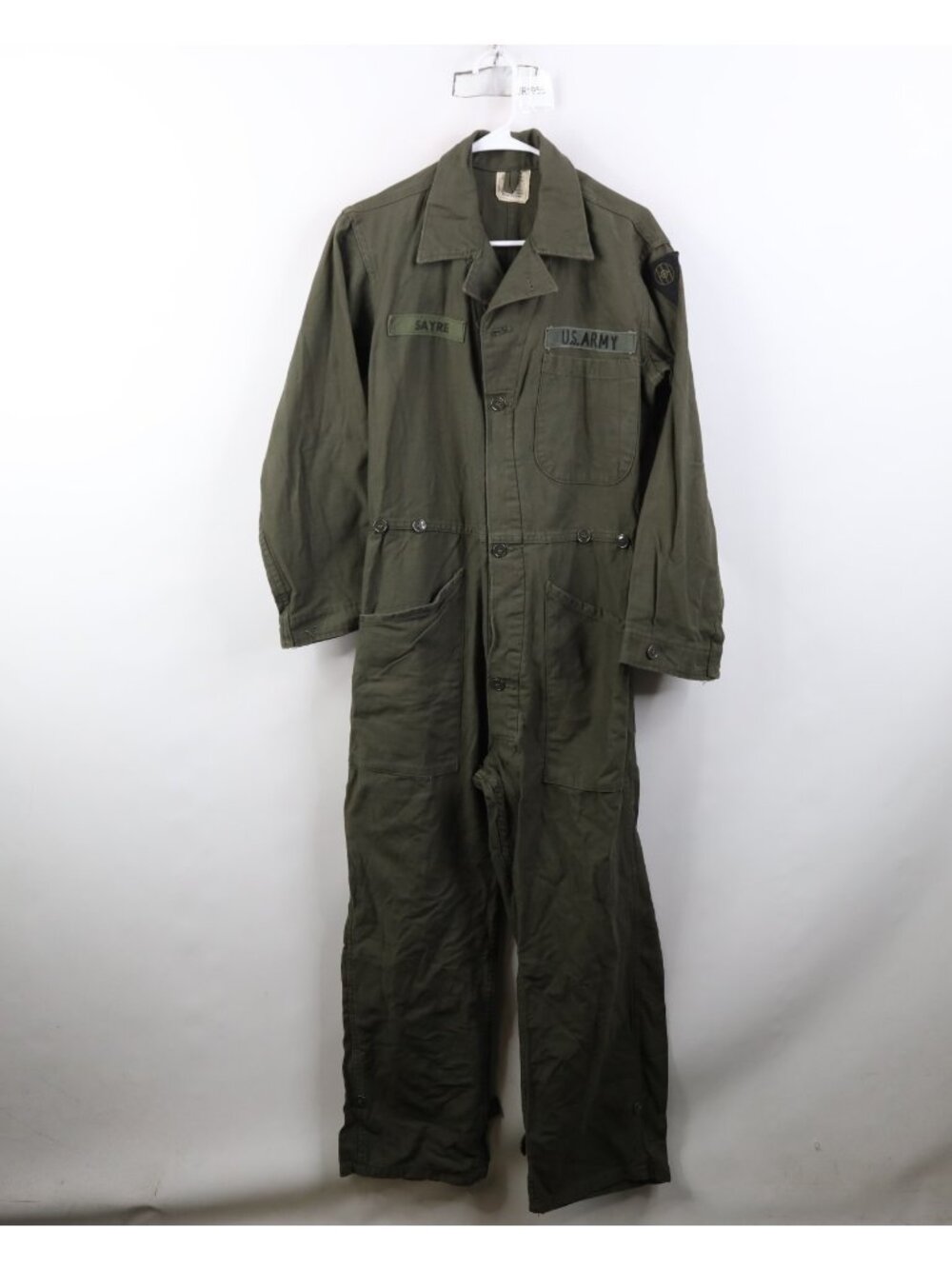 Vtg 70s Vietnam War Mens Small US Army OG107 Sateen Cotton Coveralls Green USA